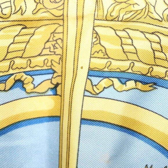 HERMES Carre 90 Scarf ""VUE DU CARROSSE DE LA GALERE LA REALE"" Silk Auth BA6484 - Picture 8 of 15